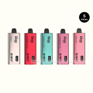 Bimo 8000 Puffs 5 Pack Powerful Performance, Ultra-long Battery Life